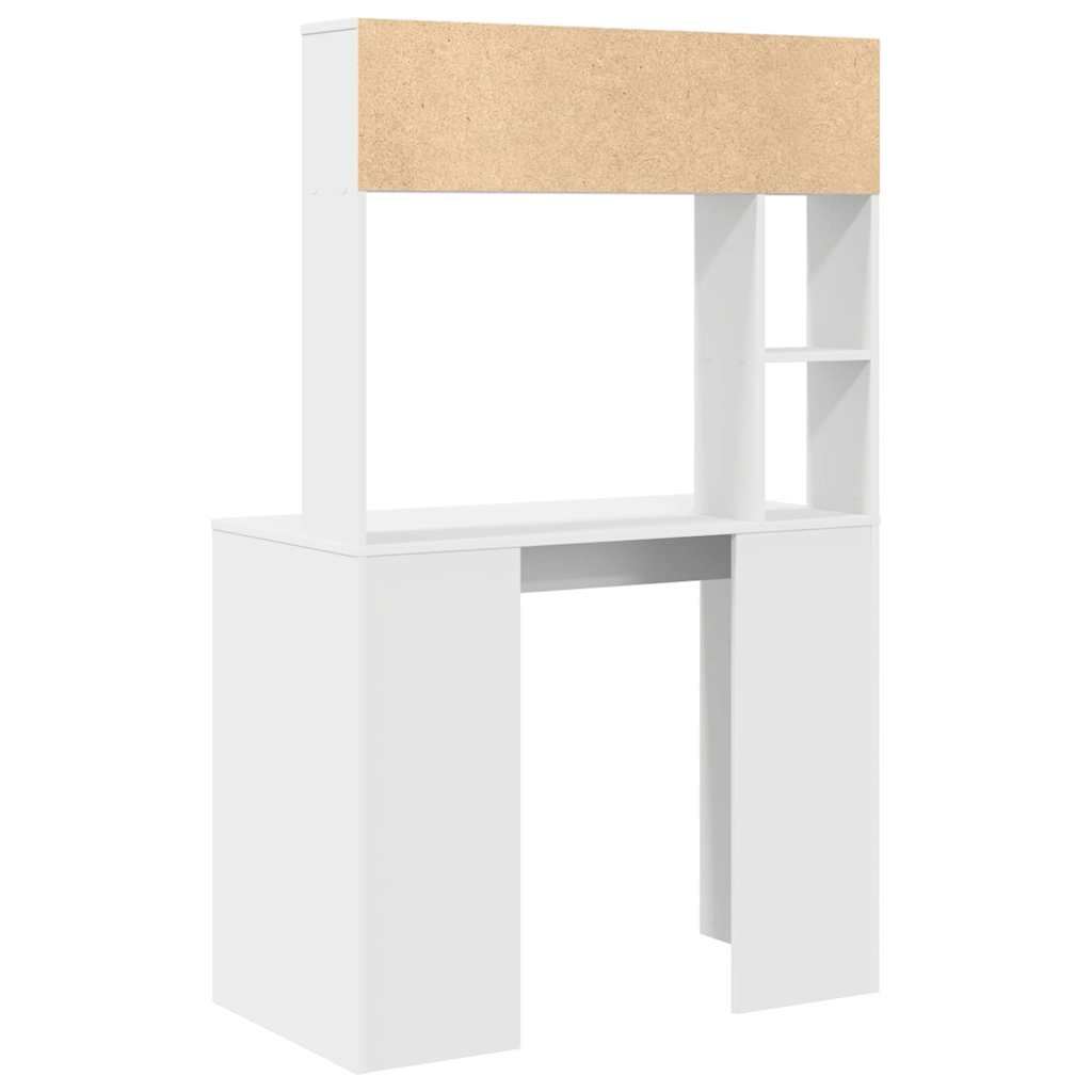 Escritorio Con Estante 91 X 50 X 149 Cm Madera De Ingeniería