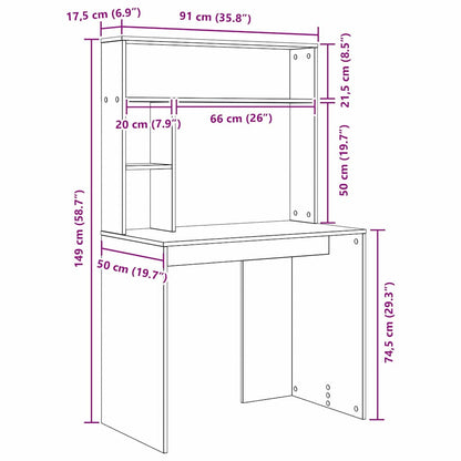 Escritorio Madera De Ingeniería 91 X 50 X 149 Cm