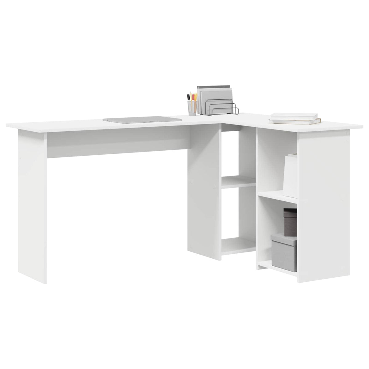 Escritorio Con Estante 142 X 102 X 73 Cm Madera De Ingeniería
