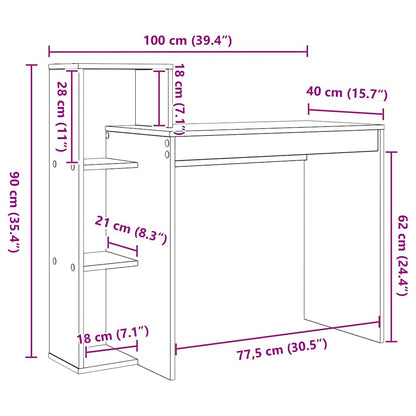 Escritorio Madera De Ingeniería 100 X 40 X 90 Cm