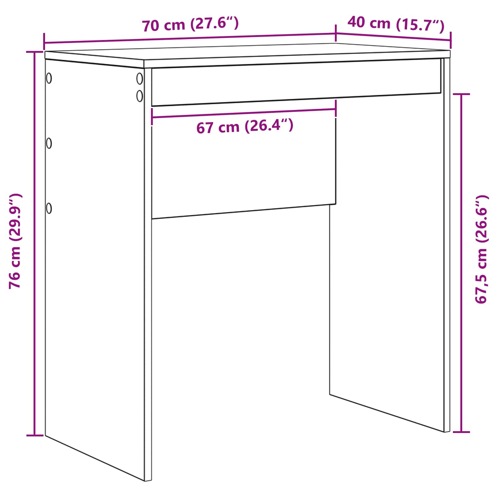 Escritorio 70 X 40 X 76 Cm