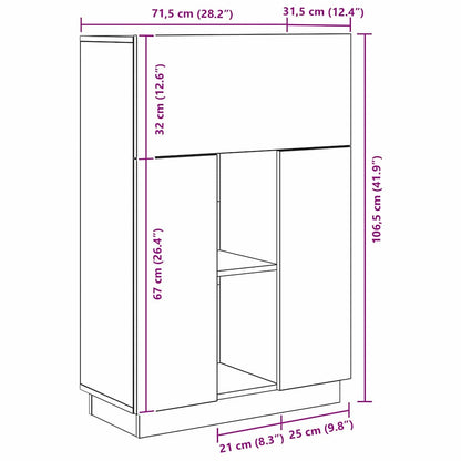 Escritorio 71.5 X 31.5 X 106.5 Cm Madera De Ingeniería