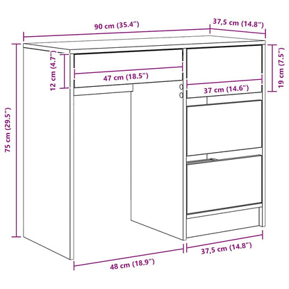 Escritorio Con Cajón 90 X 37.5 X 75 Cm