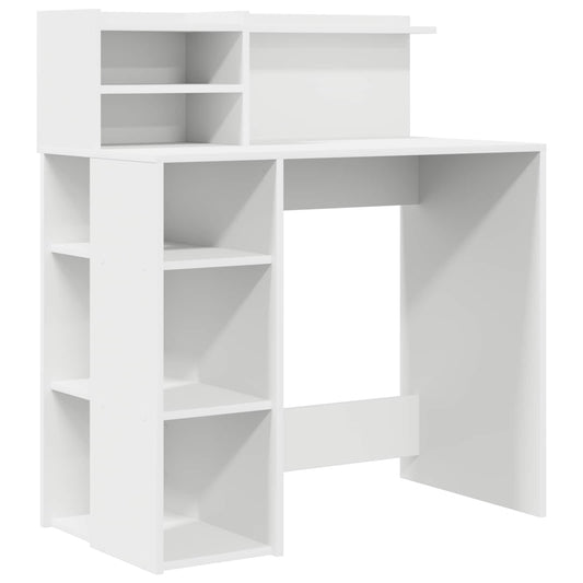 Escritorio Con Estante 90 X 48 X 101,5 Cm Madera De Ingeniería