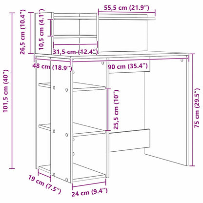 Escritorio 90 X 48 X 101,5 Cm Madera De Ingeniería