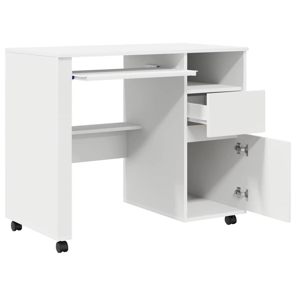 Escritorio Con Ruedas 91 X 50 X 77 Cm Madera De Ingeniería