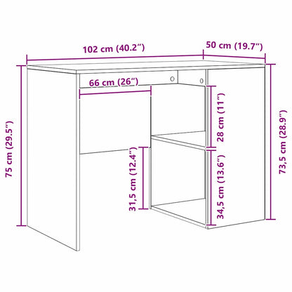 Escritorio Madera De Ingeniería 102 X 50 X 75 Cm
