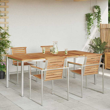 Mesa De Comedor Sólida Y Acero Inoxidable