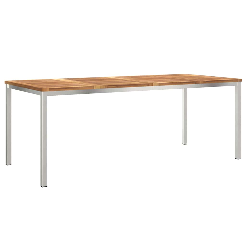 Mesa De Comedor Sólida Y Acero Inoxidable