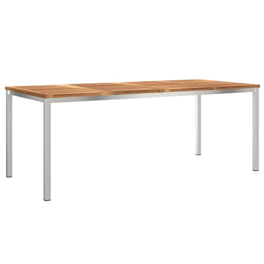 Mesa De Comedor Sólida Y Acero Inoxidable