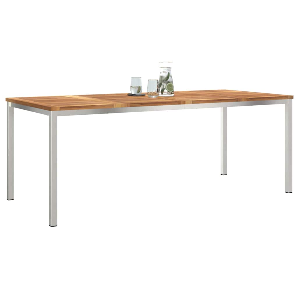 Mesa De Comedor Sólida Y Acero Inoxidable