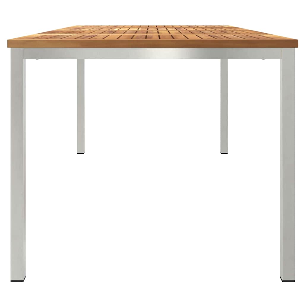 Mesa De Comedor Sólida Y Acero Inoxidable