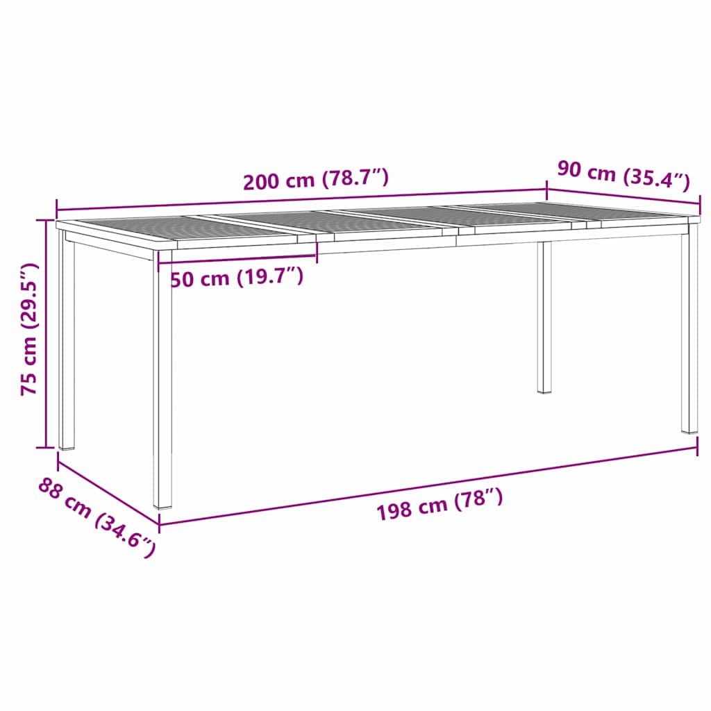 Mesa De Comedor Sólida Y Acero Inoxidable