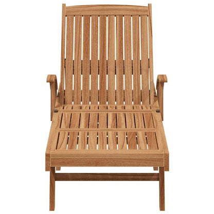 Tumbona Con Cojín 1-Persona 2 Pcs Marrón Madera De Teca Maciza