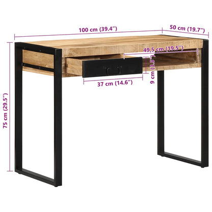 Escritorio 100X50X75 Cm Madera Maciza Mango