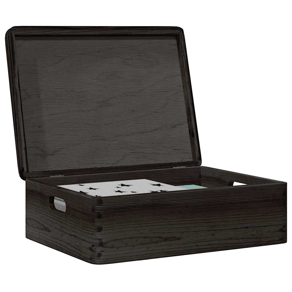 Caja De Madera Madera Maciza Pino Negra