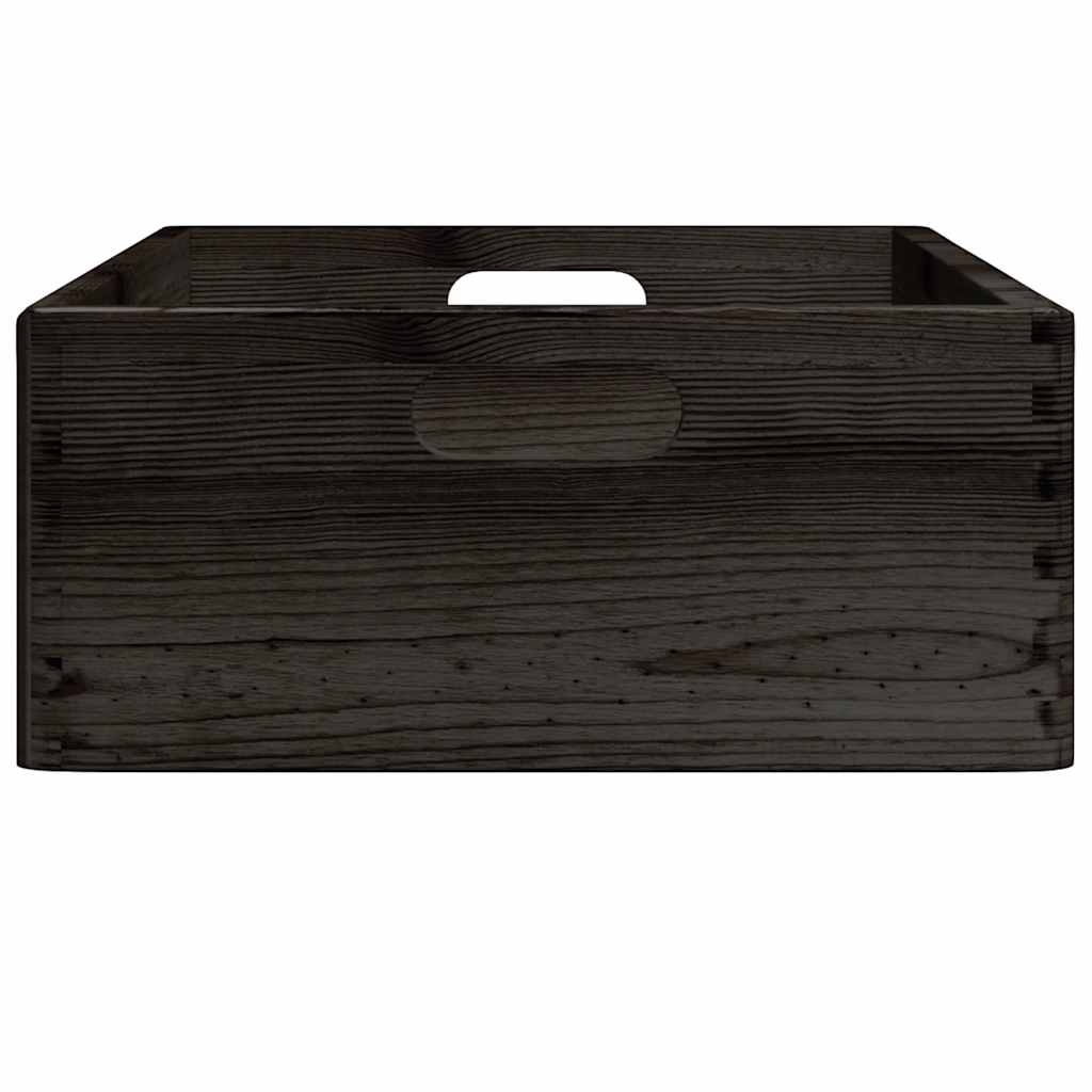 Caja De Madera Madera Maciza Pino Negra