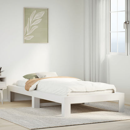 Estructura De Cama Sin Colchón Madera Maciza Marrón
