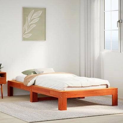 Estructura De Cama Sin Colchón Madera Maciza Marrón