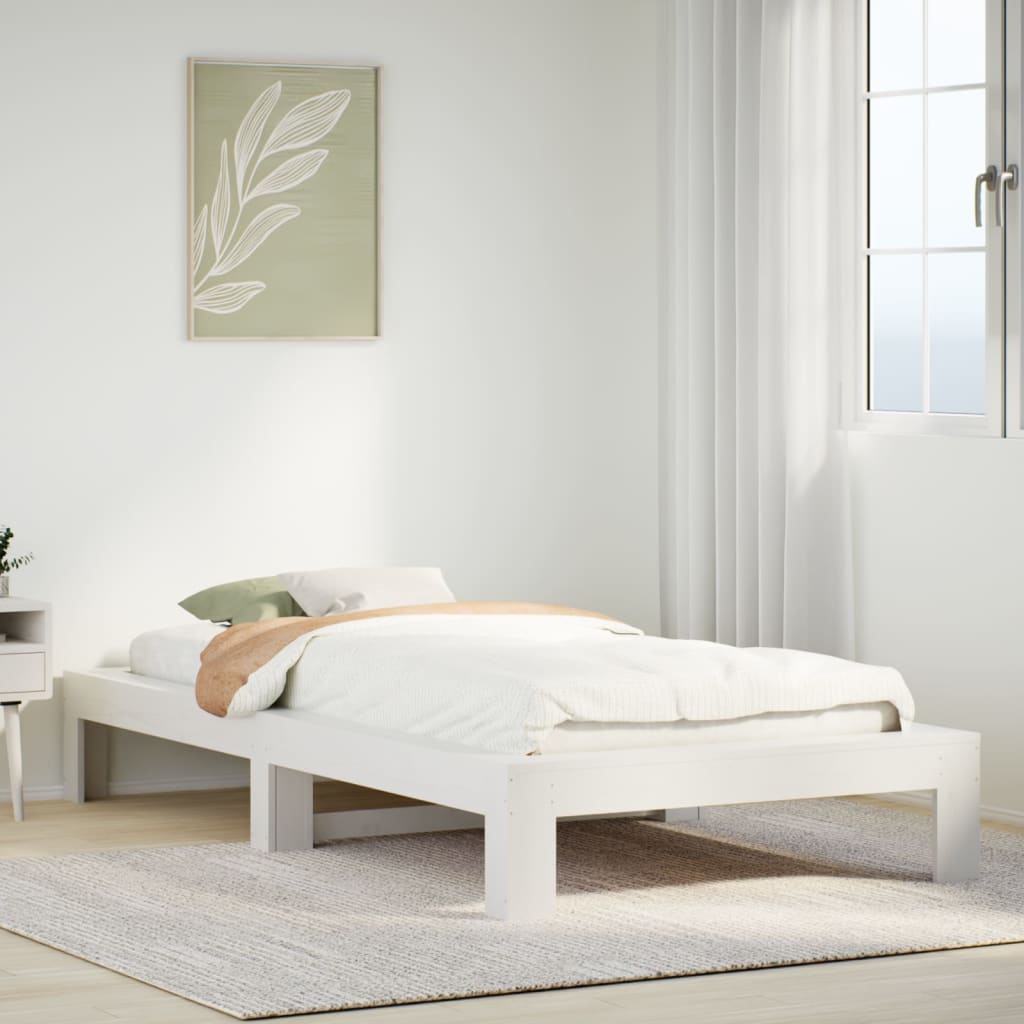 Estructura De Cama Sin Colchón Madera Maciza Marrón