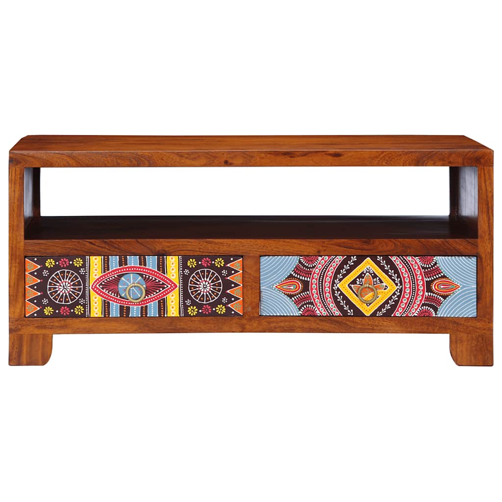 Mesa De Centro De Madera Maciza De Acacia 90X50X40 Cm