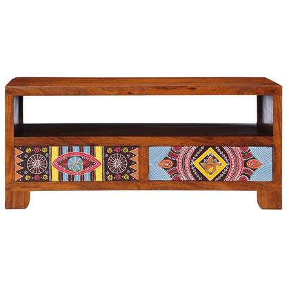 Mesa De Centro De Madera Maciza De Acacia 90X50X40 Cm