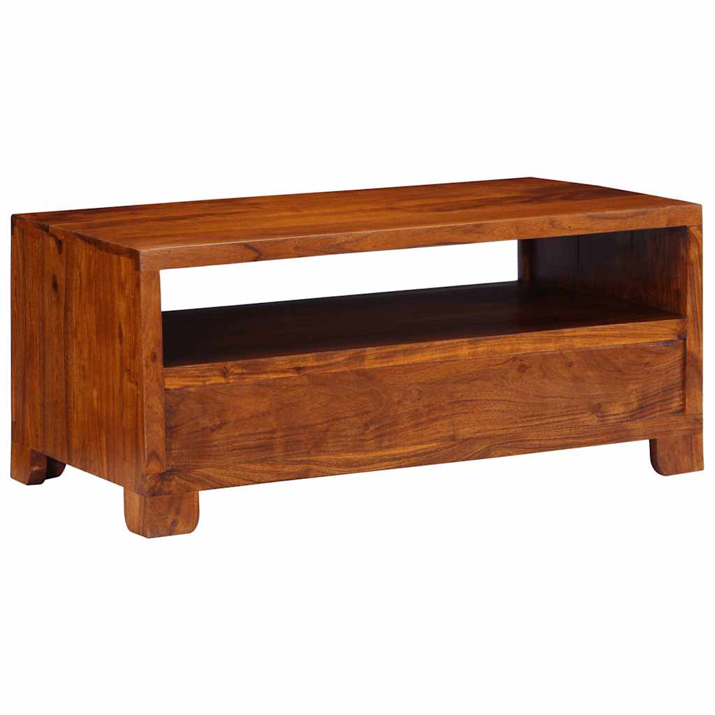 Mesa De Centro De Madera Maciza De Acacia 90X50X40 Cm