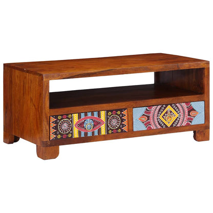 Mesa De Centro De Madera Maciza De Acacia 90X50X40 Cm