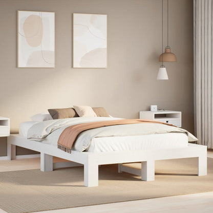 Estructura De Cama Sin Colchón Madera Maciza Marrón