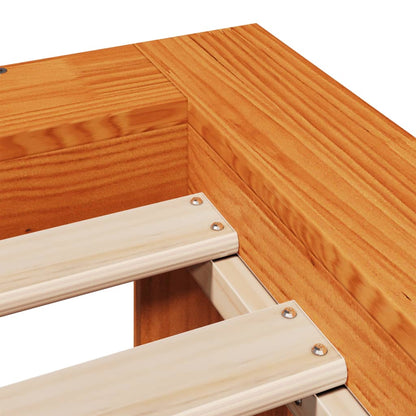 Estructura De Cama Sin Colchón Madera Maciza Marrón