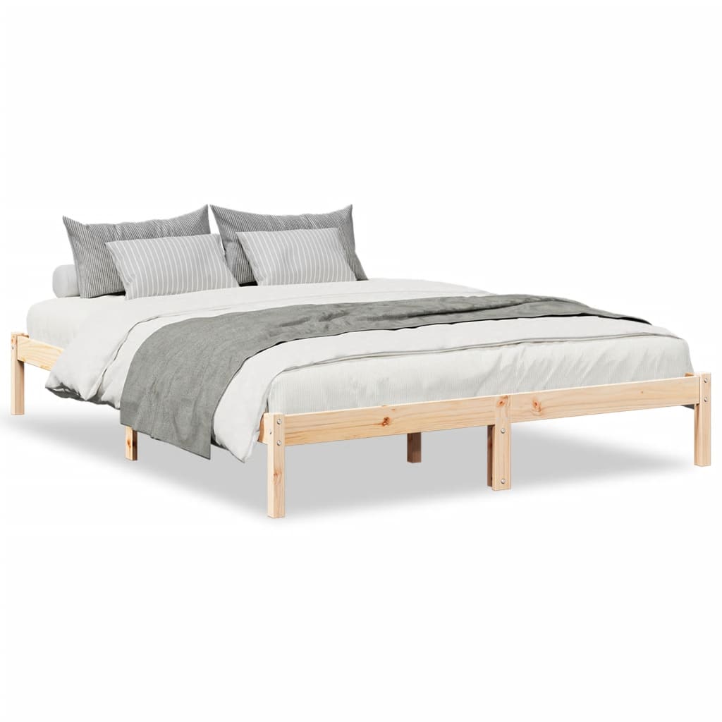 Cama Extralarga Sin Colchón Madera Maciza De Pino