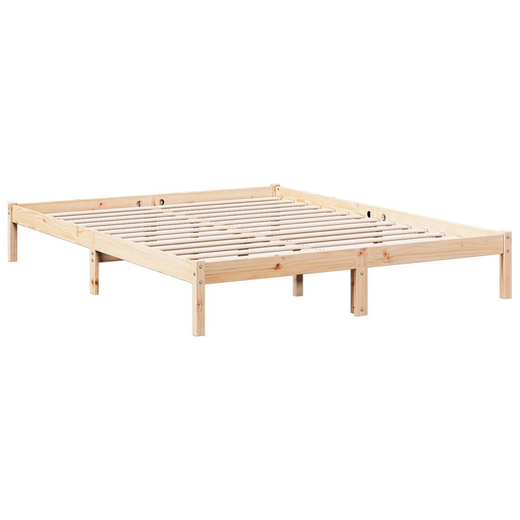 Cama Extralarga Sin Colchón Madera Maciza De Pino