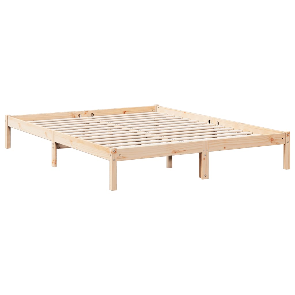 Cama Extralarga Sin Colchón Madera Maciza De Pino