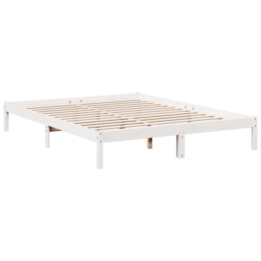 Cama Extralarga Sin Colchón Madera Maciza Pino Blanca