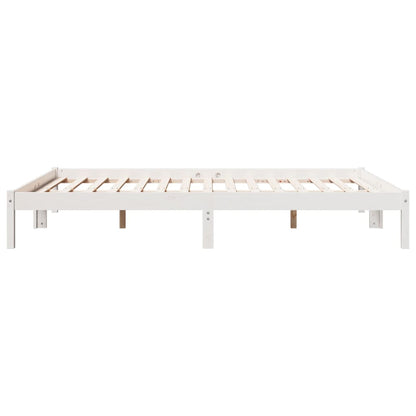 Cama Extralarga Sin Colchón Madera Maciza Pino Blanca
