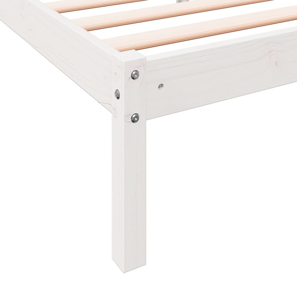 Cama Extralarga Sin Colchón Madera Maciza Pino Blanca