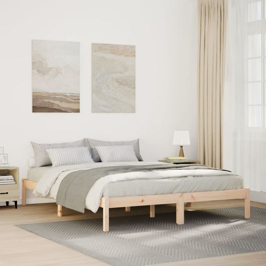 Cama Extralarga Sin Colchón Madera Maciza De Pino