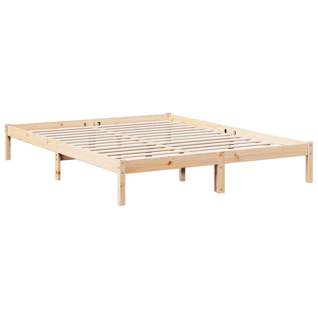 Cama Extralarga Sin Colchón Madera Maciza De Pino