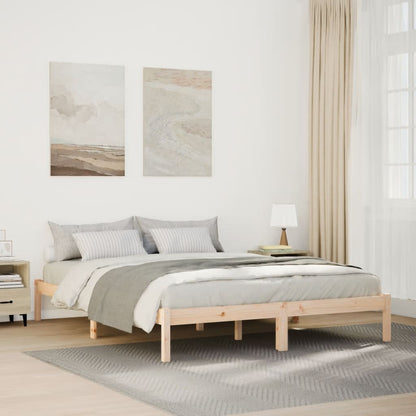 Cama Extralarga Sin Colchón Madera Maciza De Pino