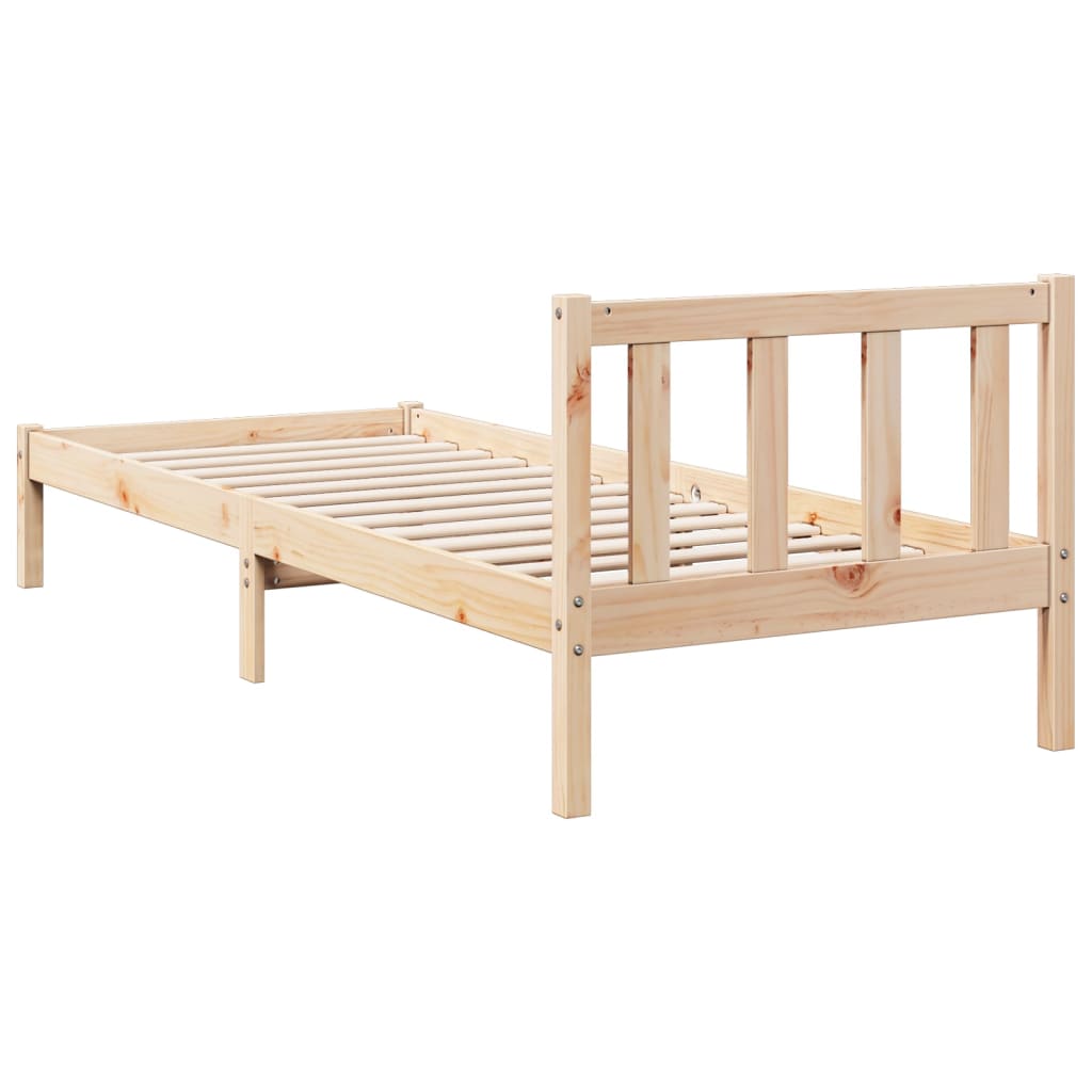 Cama Extralarga Sin Colchón Madera Maciza De Pino