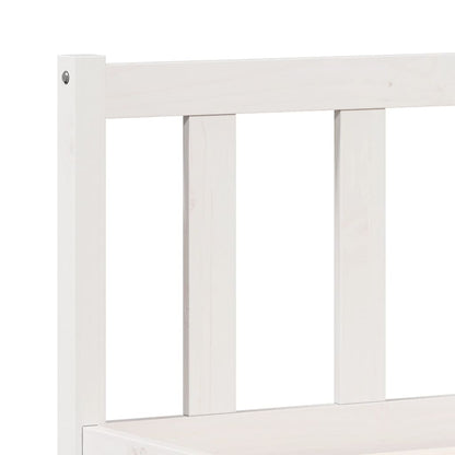Cama Extralarga Sin Colchón Madera Maciza Pino Blanca 80X210 Cm