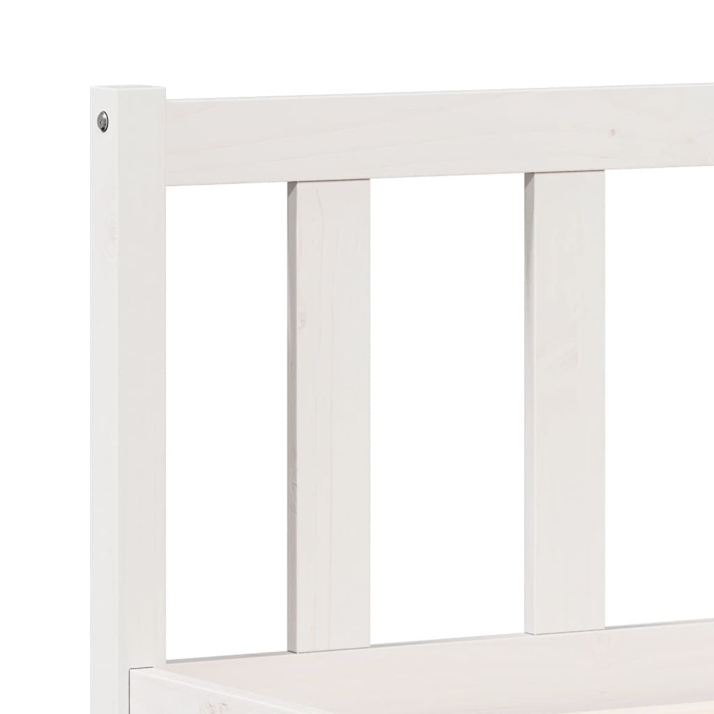 Cama Extralarga Sin Colchón Madera Maciza Pino Blanca 160X210Cm