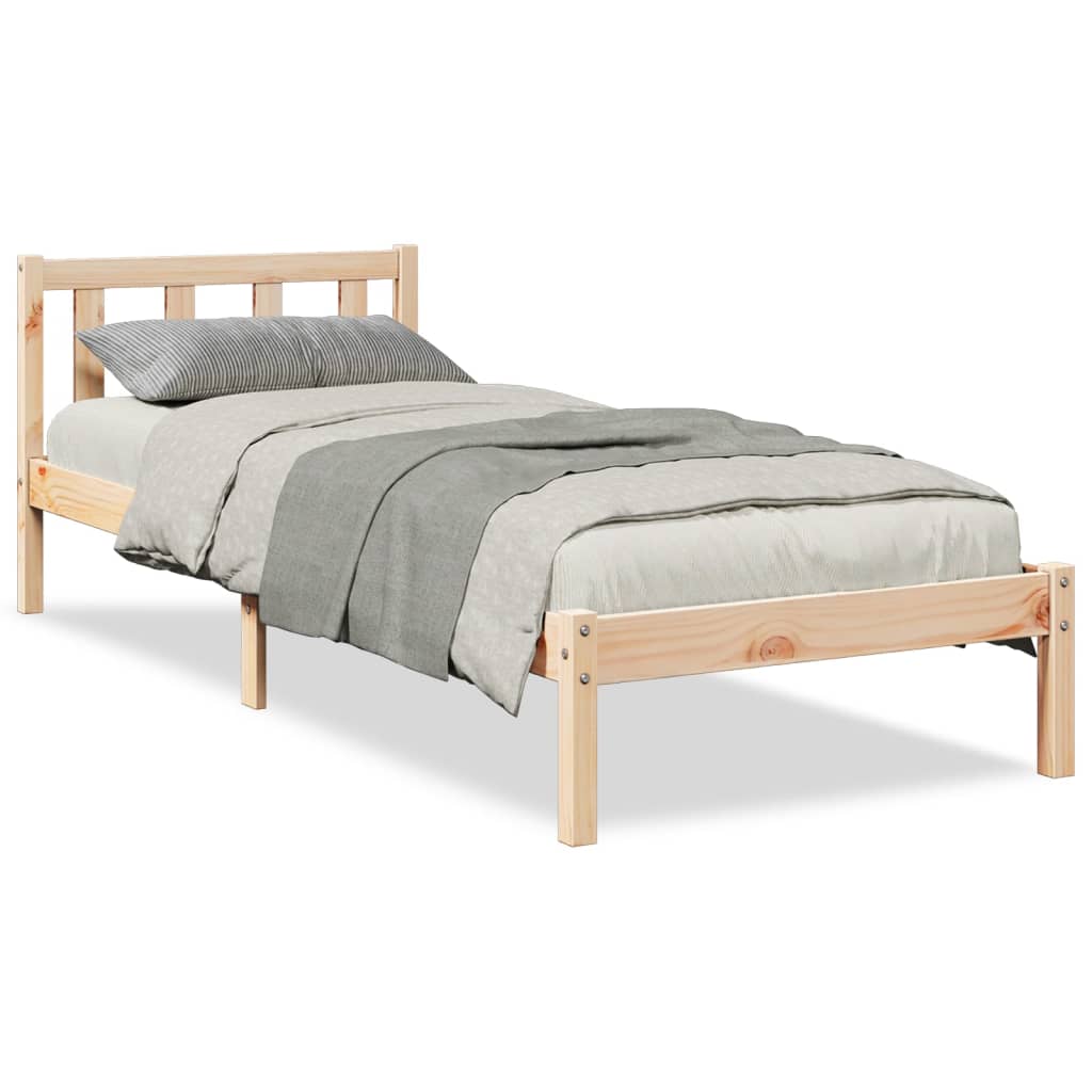 Cama Extralarga Sin Colchón Madera Maciza De Pino