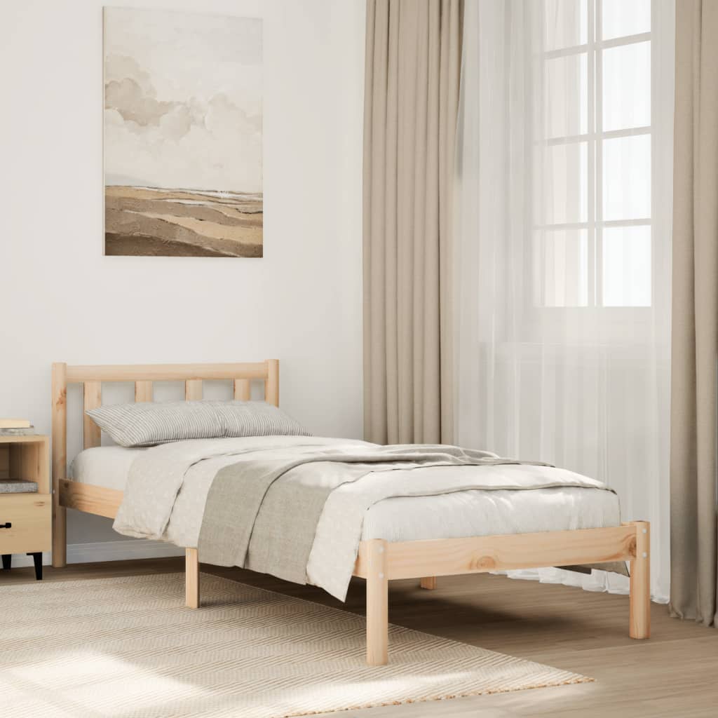 Cama Extralarga Sin Colchón Madera Maciza De Pino