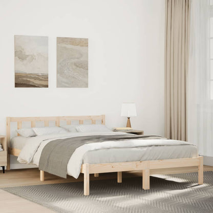 Cama Extralarga Sin Colchón Madera Maciza De Pino