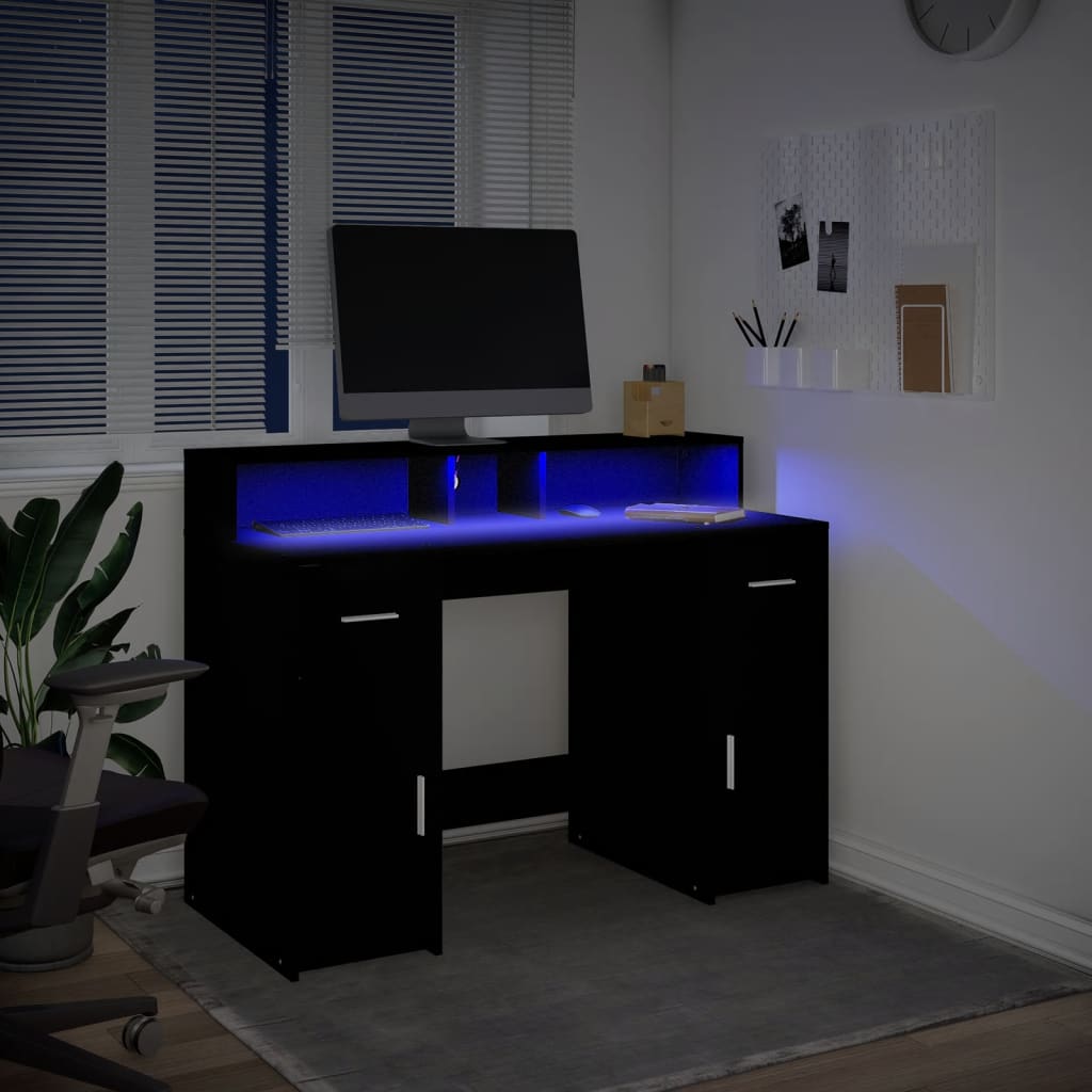 Escritorio Con Luz Led Madera Ingeniería