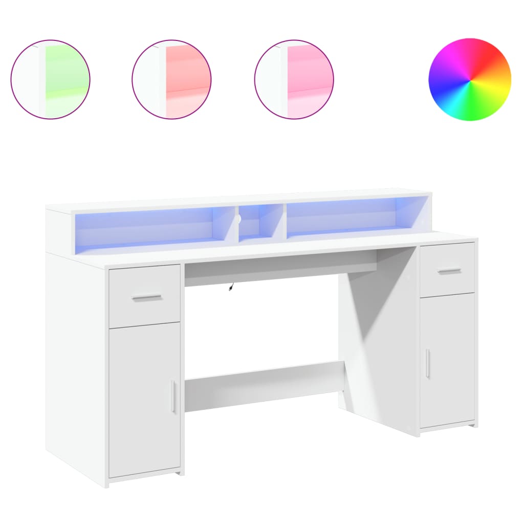 Escritorio Con Luz Led Madera Ingeniería