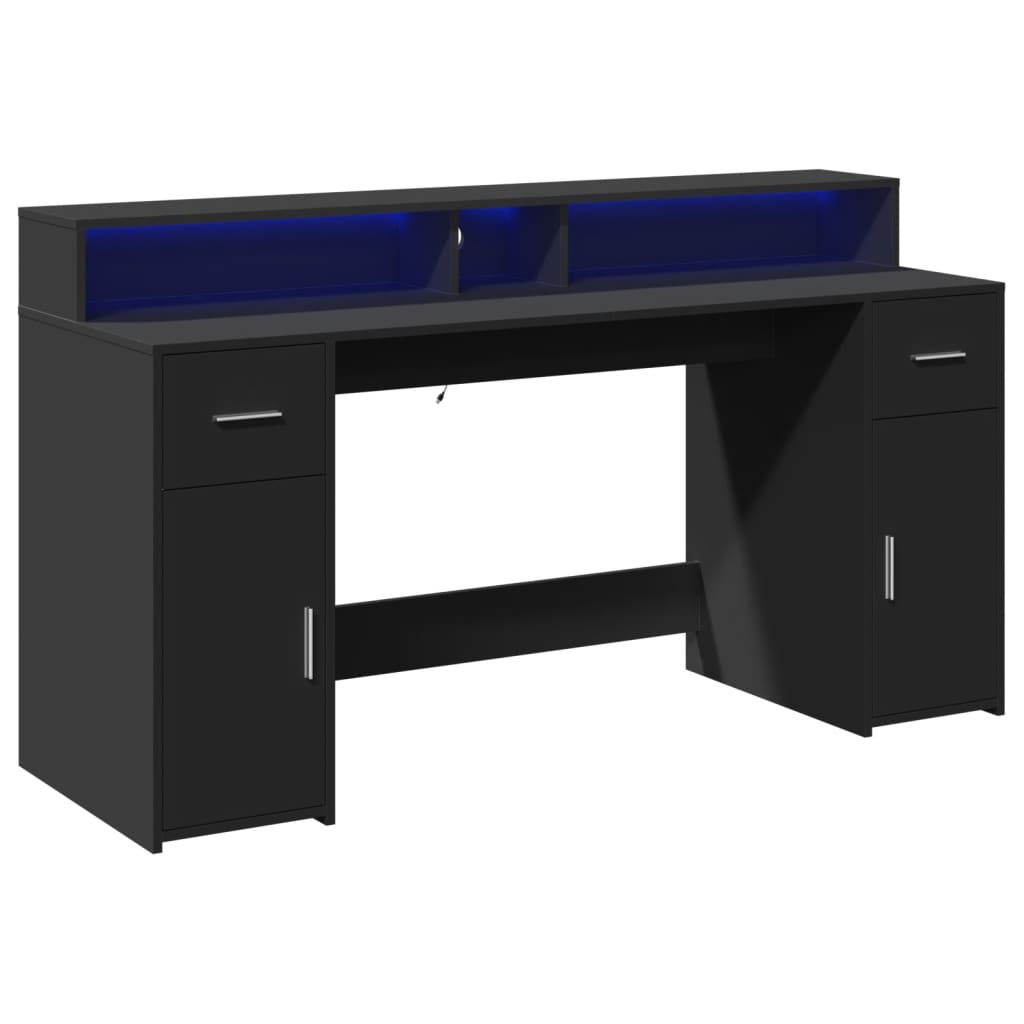 Escritorio Con Luz Led Madera Ingeniería