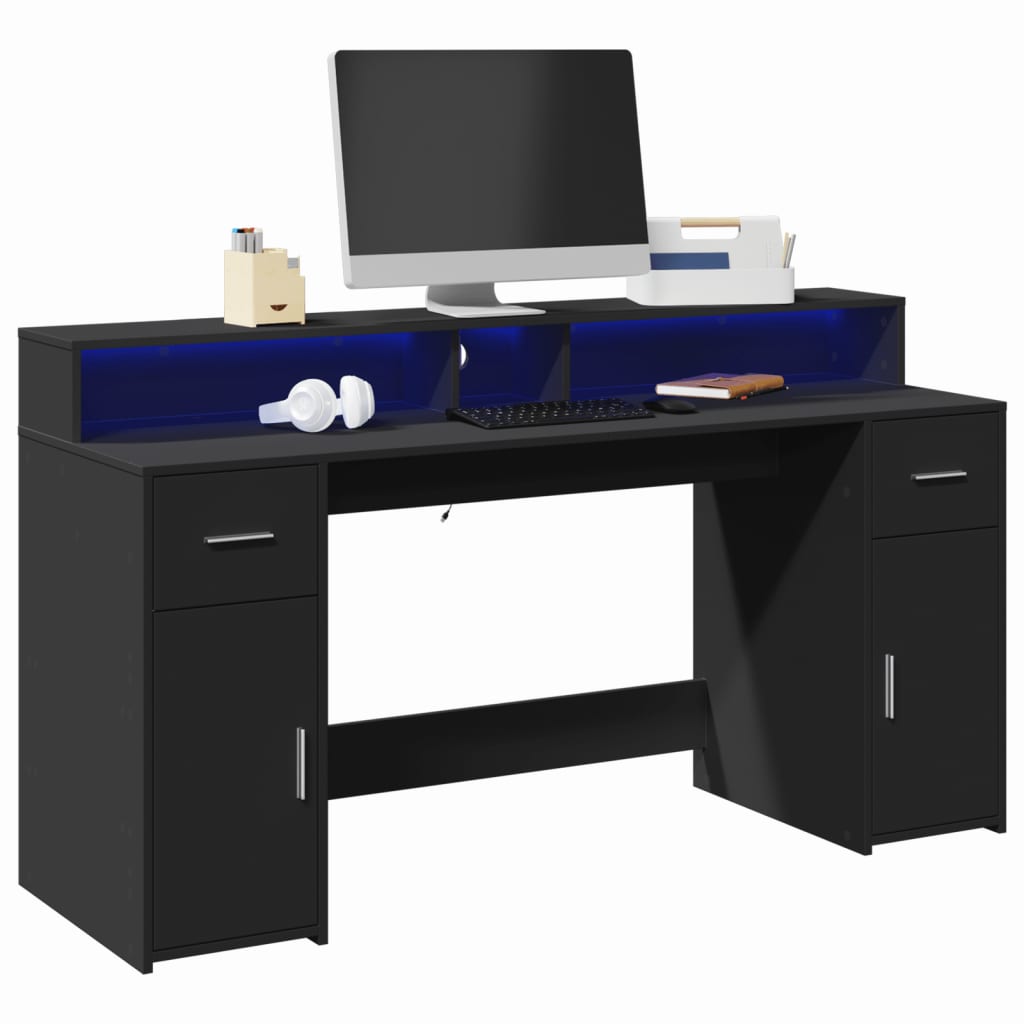 Escritorio Con Luz Led Madera Ingeniería