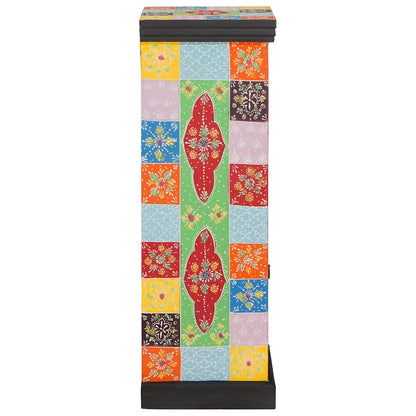 Cómoda Multicolor 30 X 30 X 90 Cm Madera De Mango Maciza